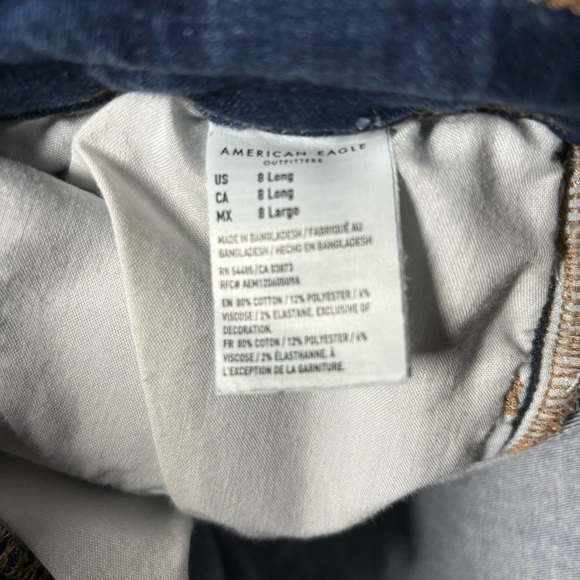 American Eagle Jeans Womens 8 Long Hi Rise Jegging Crop Next Level Stretch Dark - Picture 4 of 6